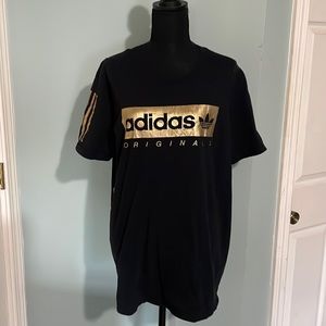 Men’s Adidas T-shirt Size Medium Black with Gold